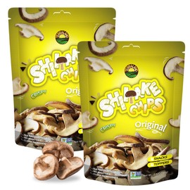 Terraland Shiitake Chips - Original, Crispy & Crunch Mushroom Ready to Eat Snack, Non GMO, Rich Umami Flavor, Topping for Salads and Soups Snack 2.12oz Bag - Pack of 2