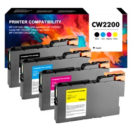 QUEENPRINT CW2200 Ink Cartridge Replacement for Ricoh MP CW2200 MP-CW1200 2000 2200 Gestetner MP CW2200 Lanier MP CW2200 CW2201sp Savin MP CW2200 CW2201 sp-4 Pack