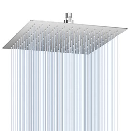 KINLIV 12 inch Ceiling Rain Shower Head Chrome Polished - All Metal 304 Stainless Steel, Full Body Rainrfall Shower with 144 Silicone Nozzles, Large Square Showerheads Modern Bathroom