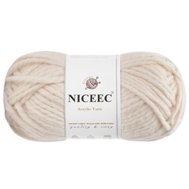 NICEEC 1 Skein Bulky Acrylic Yarn - Soft, Colorful, Multicolored, Quality, Bulky Yarn for Crochet & Knitting - Total Length 120 yds/5.3oz - Skin
