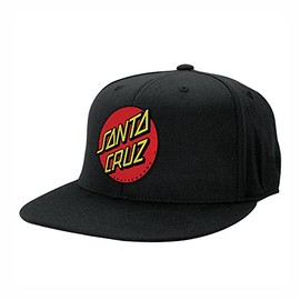 SANTA CRUZ Men's Classic Dot Fitted Stretch Flexfit Hats,Large/X-Large,Black