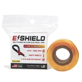 Bond It E-Shield Self-Fusing Silicone Electrical Tape, Adhesive-Free, Arc & Track Resistant Electrical Insulation Wrap, Waterproof, Heat Resistant Up to 500F, Non-Sticky, 1" x 10' x 12mil, Yellow