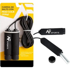 Cuerda para Saltar con Peso 0.5 lb (226 g) Ajustable 3 m Cuerda de Velocidad para Cardio, Fitness, Boxeo y Cross Training Mangos Antideslizantes con Foam Suave