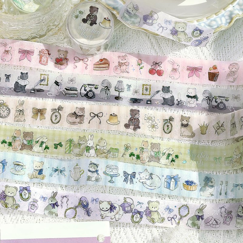 BGM Foil Press Masking Tape Fairy Tale Party Tea Time