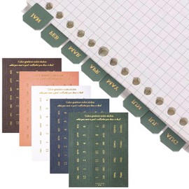 YALOJE 180PCS Monthly Tabs for Planner, 5 Colors Gold Letter Index Tabs, Self Adhesive Planners Calendar Sticker Tab for Office, Scrapbooks, Notebooks - 10 Sheets