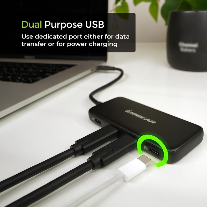 IOGEAR 4 Port USB-C Hub, USB 3.2 Gen 2, 10Gbps,