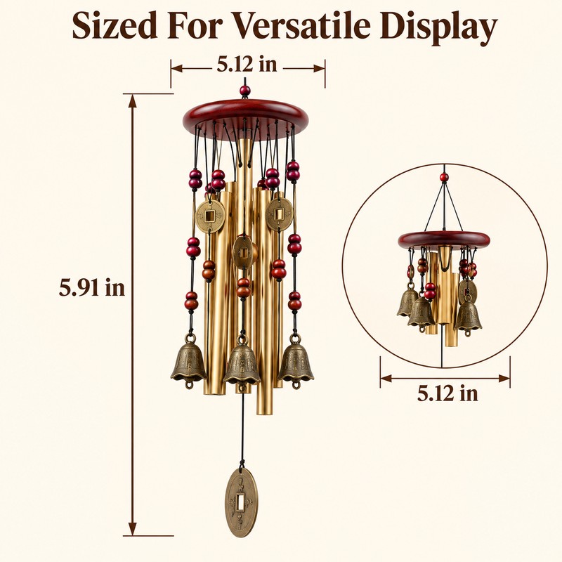 Large Metal Wind Chimes – Church Bell Style Hanging Wind