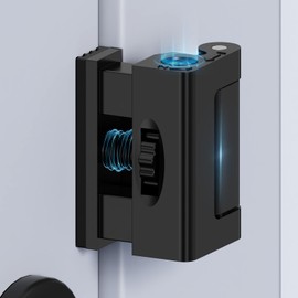 Mixizigoz Upgraded Portable Door Reinforcement Lock - No Drilling Home Security Flip Deadbolt Door Latch - Withstands 800 lbs, Fits Inward Swinging Doors - Apartment, Hotel, Travel (Black-1 Pc)