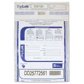 9 X 12 TripLok, White w/Pocket, 100 Deposit Bags