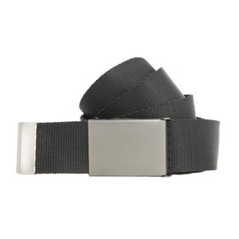 Men's Fabric Belt, Black, Belt 160 cm, Matte 40 mm Buckle, Men's Belt 160 cm, Plus Sizes, black