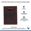CTM Men's RFID Leather Front Pocket Card Sleeve Wallet, Brown
