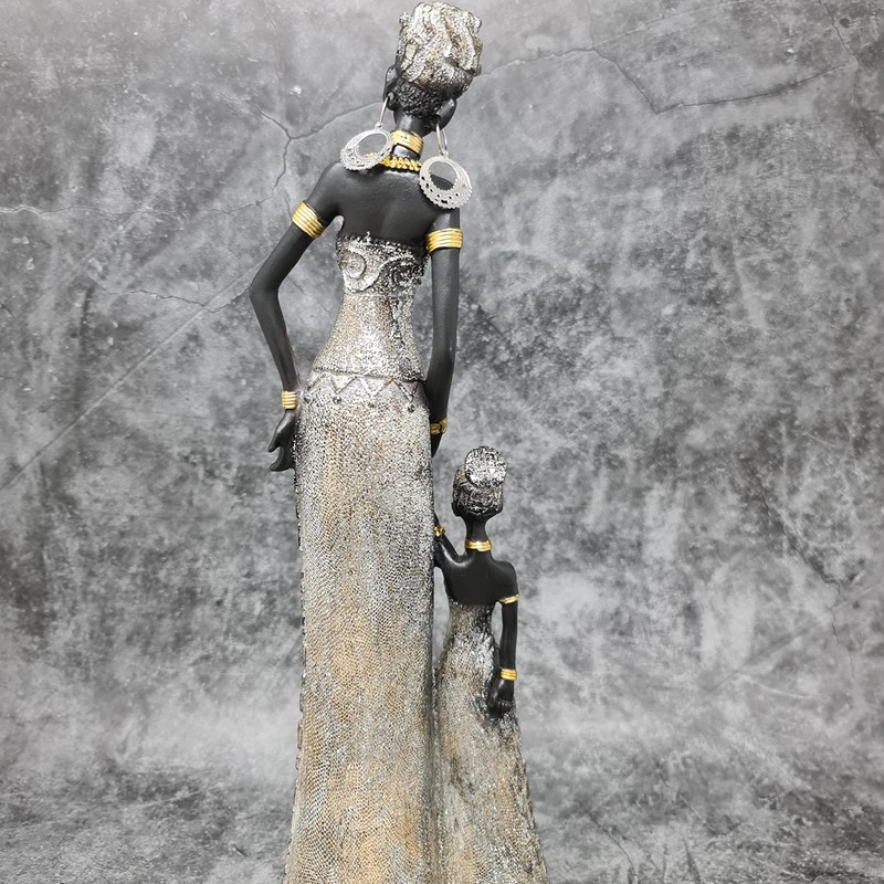 Lifestyle & More Modern Sculpture Figurine Woman African Woman Gold/Brown