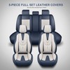 Geamoi Leather Car Seat Covers, Universal Full Set Waterproof Seat