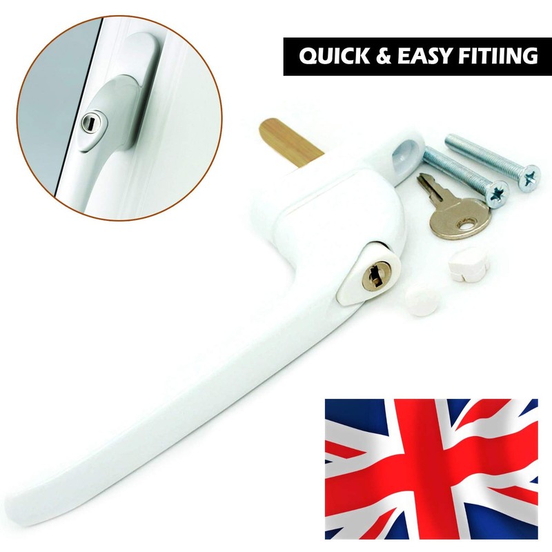 2 Heather UK White Upvc Replacement Window Handles Double Glazing