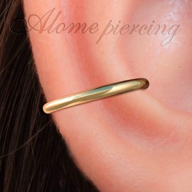 Gold Filled Fake Conch Ring - 14K Gold Filled No Piercing Needed Conch Earring - Faux Clip On Ear Hoop (Gold)