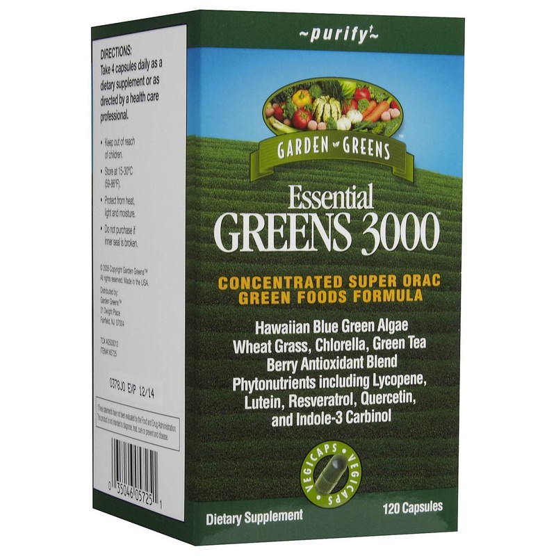 Garden Greens Essential Greens 3000 Veggie Caps, 120 ct