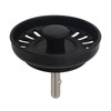 Black Kitchen Sink Drain Basket Strainer Stopper Replacement for Polymer