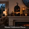 Black Handwoven Seagrass Pumpkin Jack-O-Lantern for Spooky Halloween Candy Storage,