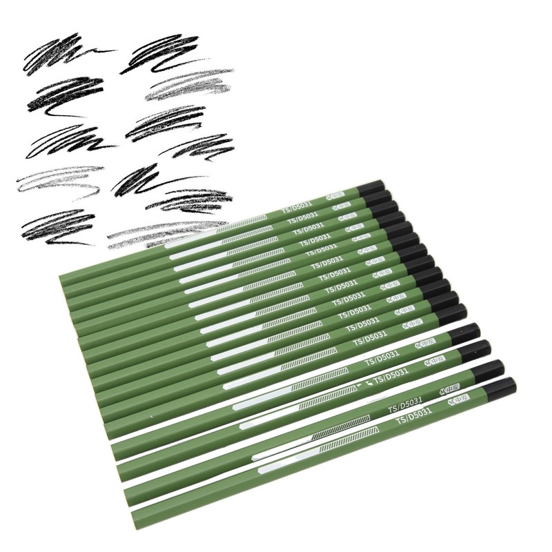 16pcs Professional Charcoal Pencils Multipurpose Safe Artist Pencils for Drawing