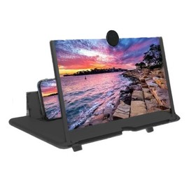 10-inch Phone Screen Magnifier, Foldable Phone Stand with Screen Magnification Function | Hands-Free Viewing of Enlarged Images (Black)