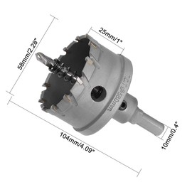 sourcing map Carbide Hole Cutter, Hole Saws for 5 mm Stainless Steel Sheet Metal 58 mm