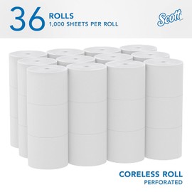 Essential Coreless Srb Bathroom Tissue, Septic Safe, 2-ply, White, 1,000 Sheets/roll, 36 Rolls/carton