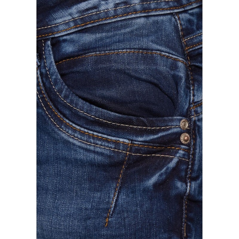 Cecil Women's Comfortable Jeans, Mid Blue Used Wash