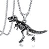 Bandmax Stainless Steel Dinosaur Necklace for Men Dinosaur Animal Skull