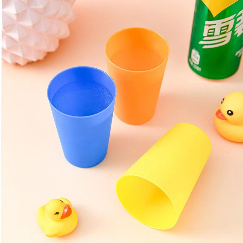 Color Plastic Drinking Cups,15 pcs Reusable Stacking Plastic Cup Children