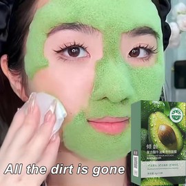 Compound Acid Bubble Mask Cleansing Blackhead Avocado Pore Deep Cleaning Compound Film Men and Women Neutral Smear Mask 12pcs,Black Heads Remover Mask Complex Acid Avocado Foam Facial Mask Removing Blackheads Acne Shrinking Pores Spontaneous Bubbles Mask