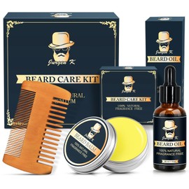 Kit de Cuidado de Barba para Hombres, Set de Aseo y Crecimiento.