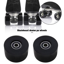 Pack of 4 Roller Skate Wheels 54 mm Diameter 80 A Hardness Quad Replacement Wheels with Ball Bearings ABEC-9 608RS Replacement Wheels, Black