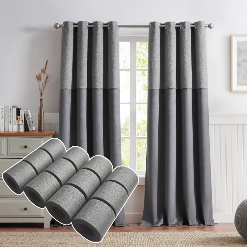 Curtain Spacers for Eyelet Curtains, 24 Pcs Black Curtain Separators,