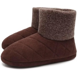 COFACE Men's Slippers, Cold Protection, Room Shoes, Warm, Large Size, AR5893-brown