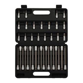 TecoTek 38-Piece 3/8 Inch Drive Extra Long Ball End & Standard Hex Bit Socket Set, Extra Long Allen Socket Set, SAE (1/8-3/8”) and Metric (3-10MM), CR-V & S2 Alloy Steel, Enhanced Storage Case