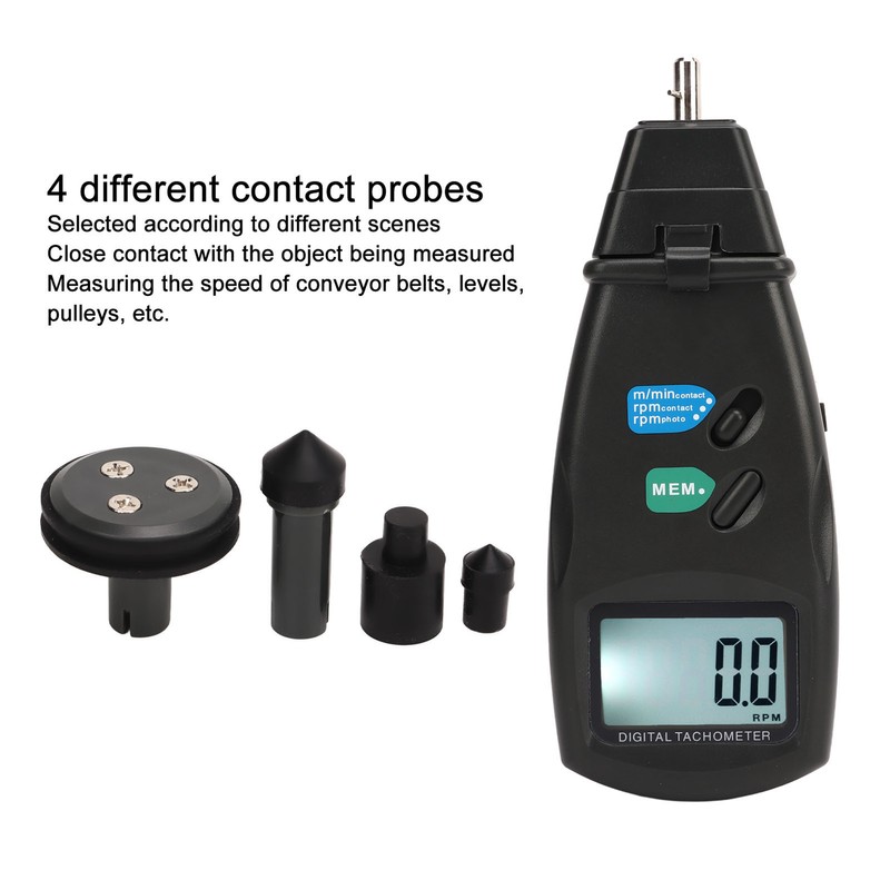 Tachometer LCD Digital Handheld Contact Non Contact 4 Test Mode