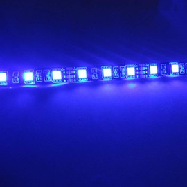 ALITOVE LED Tape Light, LED Tape Type, Waterproof, 5050 Double Sided Tape, 12 V, 16.3 ft (5 m), 300 Strip Light, SMD5050 Blue, Black Base, Front Luminous, Illumination, LED Light, Cuttable