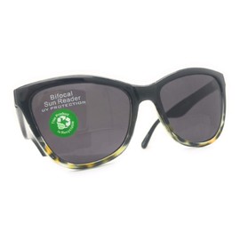 Bifocal sunglasses womens Bifocal Sun Reader Sunglasses Fashion Cateye Readers Reading Glasses (Yellow Leopard, 1.5)