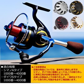 [APAGAI] [Set of 2] Power Handle Knob, Aluminum Round Knob, Reel Handle, Knob, Shimano A, Daiwa S, Spinning Reel, Fishing Reel, General Purpose, 1.5 inches (38 mm), Round (Black Gold Set of 2)