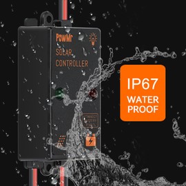 Waterproof 5A Solar Charge Controller 6V/12V Auto, 5 amp Solar Panel Charging Regulator IP67 Waterproof 24Hours Load on for Lead-Acid (AGM Gel Seal Flooded) Battery