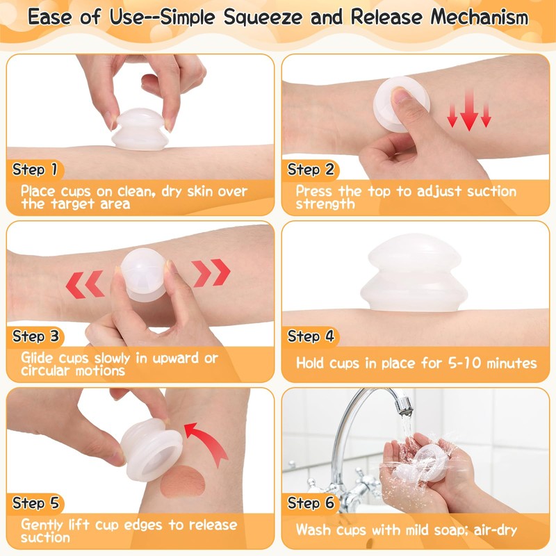16 Pcs Silicone Cupping Therapy Sets 4 Sizes Professional Massage