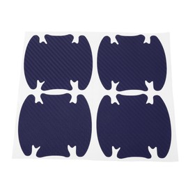 RATCHROLL 4 Pcs Universal Car Door Handle Cup Cover Adhesion Door Protection Door Bowl 3D Sticker Scratch Protector 90x100mm Carbon Fiber Pattern Deep Blue PVC