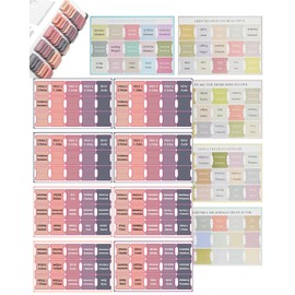 MYGLOAR Pack of 240 Laminated Bible Labels, Bible Labels - Christian Gifts - Bible Accessories - Bible Markers with Large Letters - Bible - Pink Bible Labels (Morandi Colour)