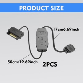 2PCS ARGB Controller Dual SATA-Powered Manual RGB Controller for PC, 670mm 3-Pin LED Splitter with Built-In Modes – Compatible with Fans, Strips & DIY Gaming Rig Lighting (Black)