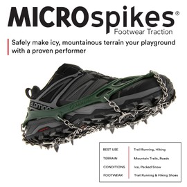 Kahtoola MICROspikes Footwear Traction for Winter Trail Hiking & Ice Mountaineering - Forest Green - Small