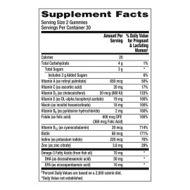 Centrum Multi Vitaminas Prenatal Con Ácido Fólico Y Dha Sabor Frutos Rojos Y Naranja