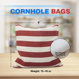 GSE Games & Sports Expert Set of 8 Premium Weather Resistant Cornhole Bags. Regulation Size and Weight Bean Bags for Cornhole Toss Games (Stars Stripes Flag)