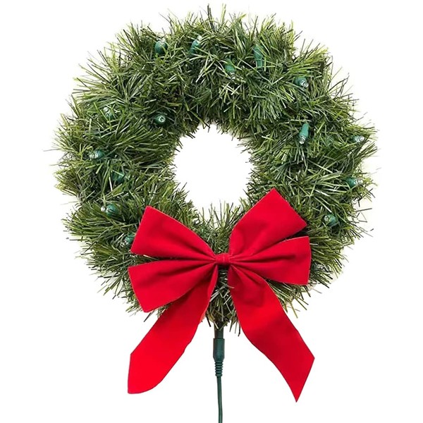 Car Christmas Wreath, Riloer Christmas Wreath Accessories for Car Truck