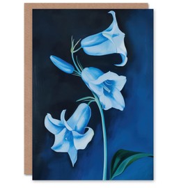 Artery8 Bluebell Flowers Wildflower Blue Floral Painting Greeting Birthday Card Him Her All Blank
