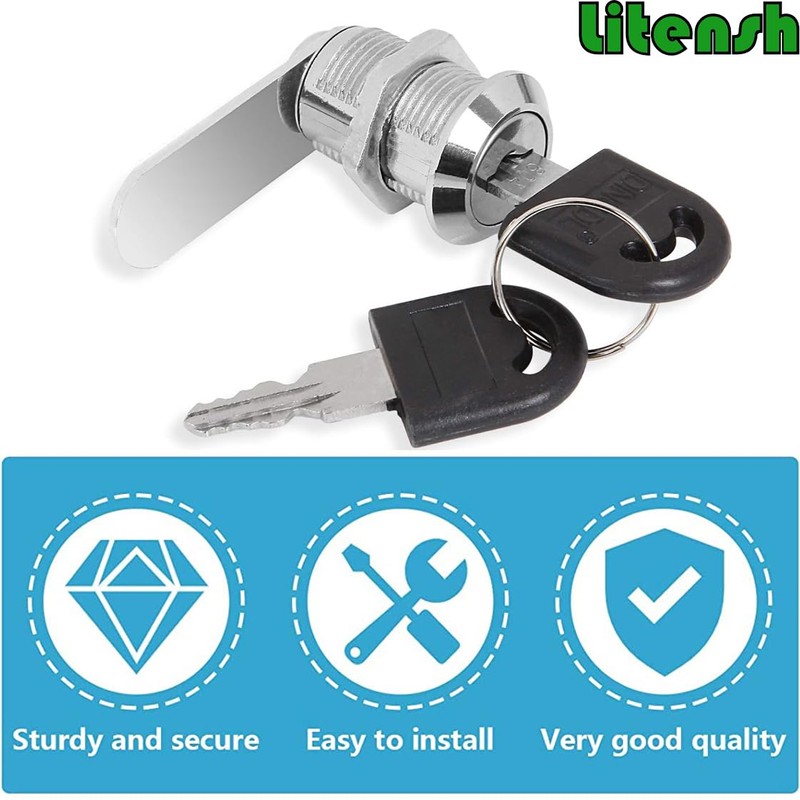 Litensh 30mm Security Mailbox Lock, Letter Post Box Lock, Cabinet
